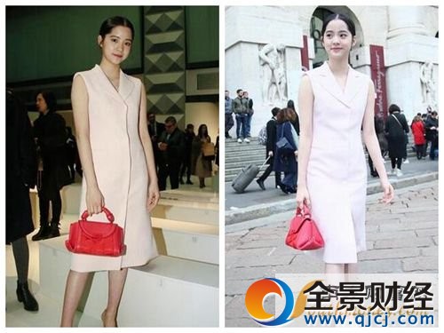 歐陽娜娜粉裙看秀